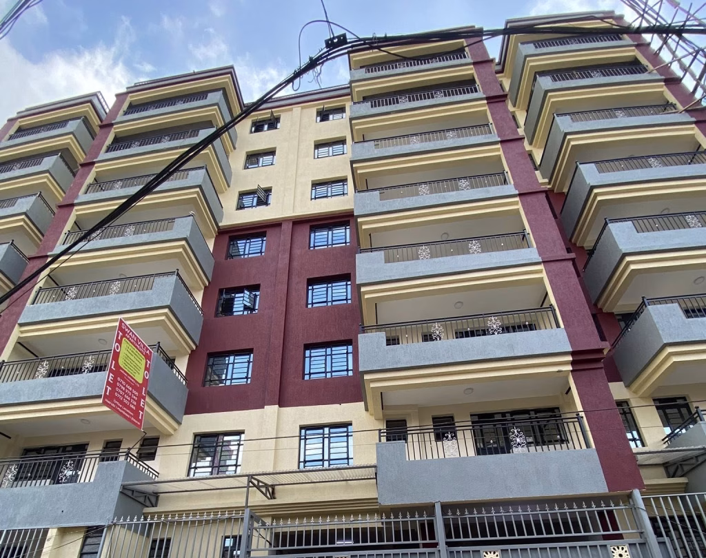front view of swan villa modern apartments in fedha estate.